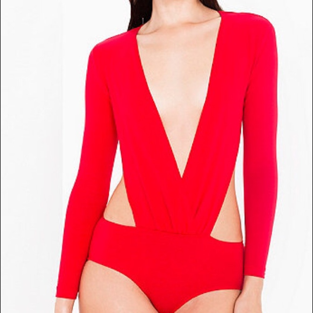 American Apparel-Cotton Spandex Deep V Cutout